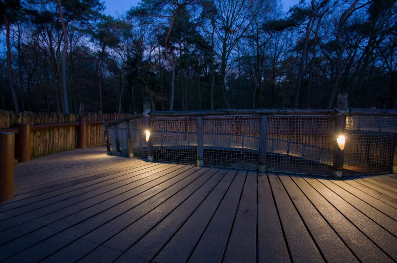 Houten verlichting vormt eenheid met de natuur