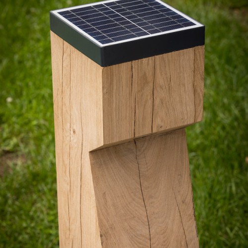 bagage goud Prelude SOLAR kastanje houten buitenverlichting | Van Vliet Duurzaamhout