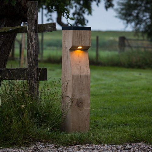 Pat Lui telex SOLAR kastanje houten buitenverlichting | Van Vliet Duurzaamhout